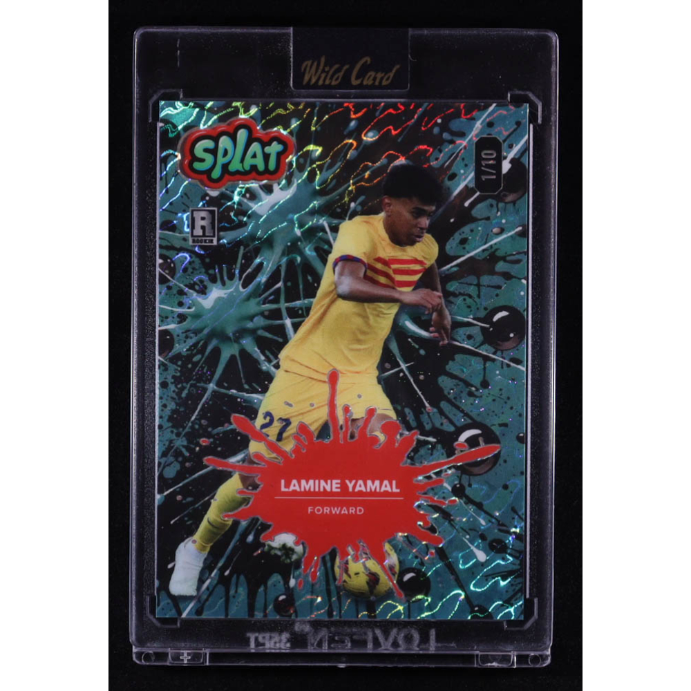 Lamine Yamal 2024 Wild Card Splat Background 1 Teal Island Foil #SBTEAL01-LY1 #01/10 RC at PristineAuction.com