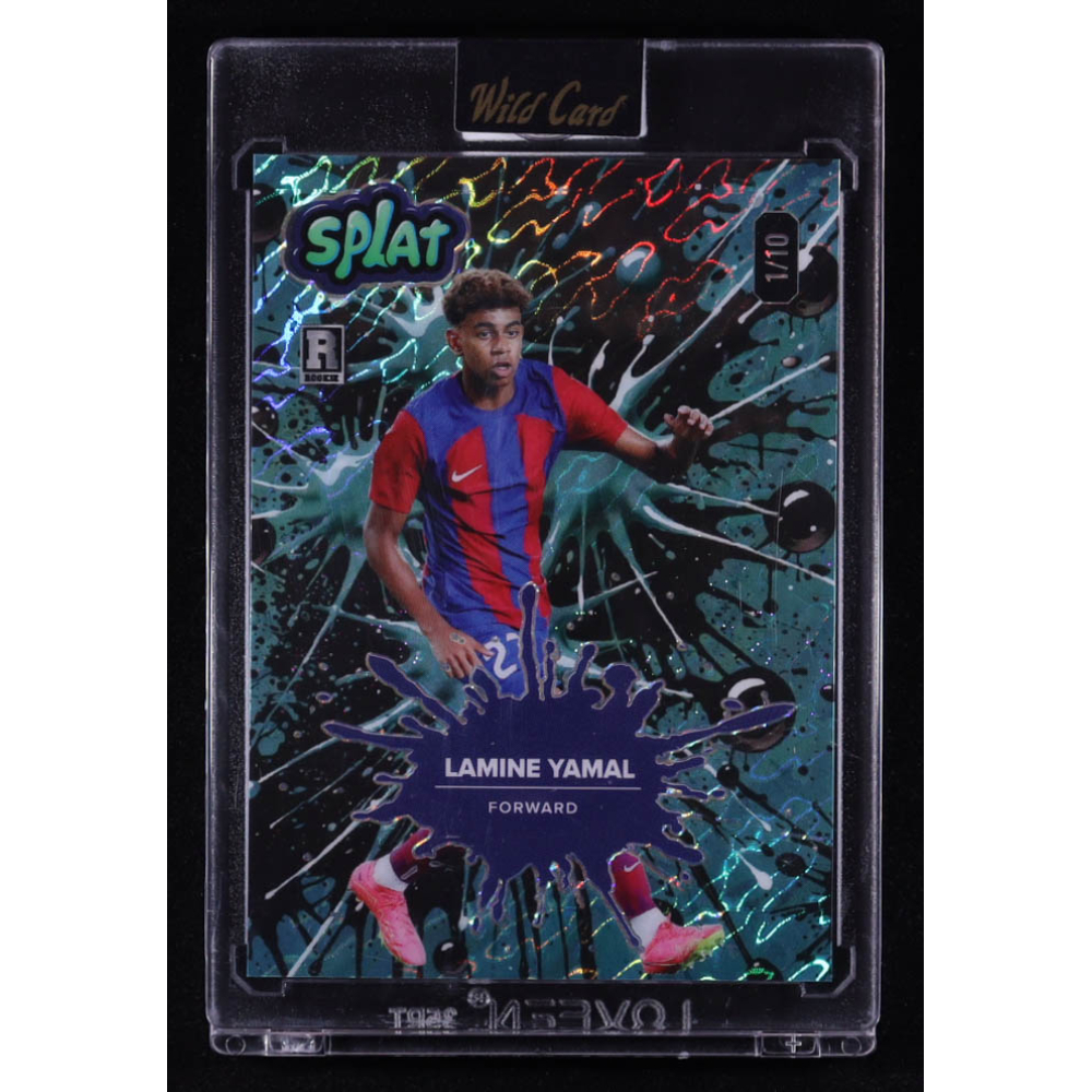 Lamine Yamal 2024 Wild Card Splat Background 1 Teal Island Foil #SBTEAL01-LY6 #01/10 RC at PristineAuction.com