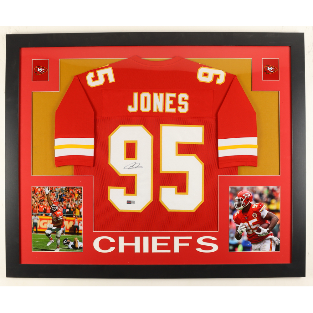 Chris Jones Signed Custom Framed Jersey Display (PIA) at PristineAuction.com