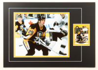 Phil Bourque Signed Penguins 12x17 Custom Matted 1990-91 Pro Set #228 Trading Card Display (JSA) at PristineAuction.com