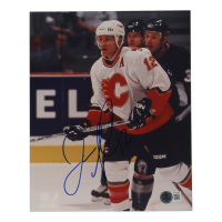 Jarome Iginla Signed Flames 8x10 Photo (Beckett) at PristineAuction.com