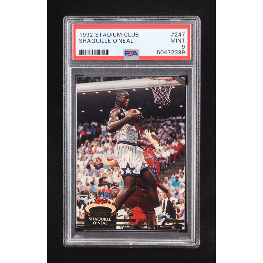 Shaquille O'Neal 1992 Stadium Club #247 RC (PSA 9) at PristineAuction.com