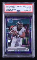Jalen Hurts 2020 Donruss Optic Purple Shock #164 RR RC (PSA 10) at PristineAuction.com