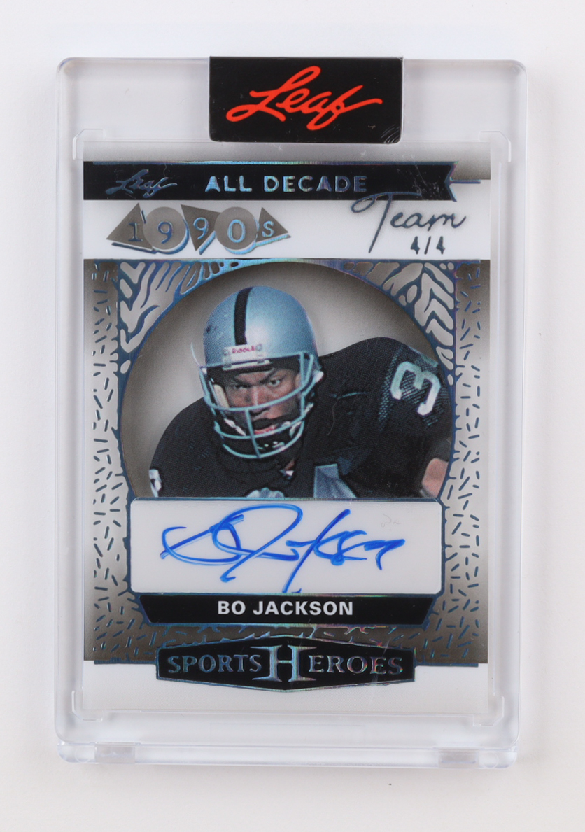 Bo Jackson 2025 Leaf Sports Heroes All Decade Team 1990s Autographs Blue #D90ABJ1 #4/4 at PristineAuction.com Bo Jackson 2025 Leaf Sports Heroes All Decade Team 1990s Autographs Blue #D90ABJ1 #4/4 at PristineAuction.com