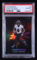 Lamar Jackson 2023 Panini Obsidian Black Color Blast #20 (PSA 10) at PristineAuction.com