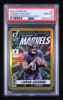 Lamar Jackson 2024 Donruss Gridiron Marvels Gold #3 #05/10 (PSA 10) at PristineAuction.com