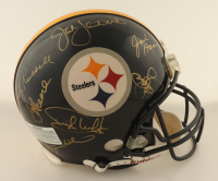 Steelers Full-Size Authentic On-Field Helmet with Display Case Signed By (7) with Jack Lambert, Jack Ham, Joe Greene, Andy Russell (Beckett) at PristineAuction.com