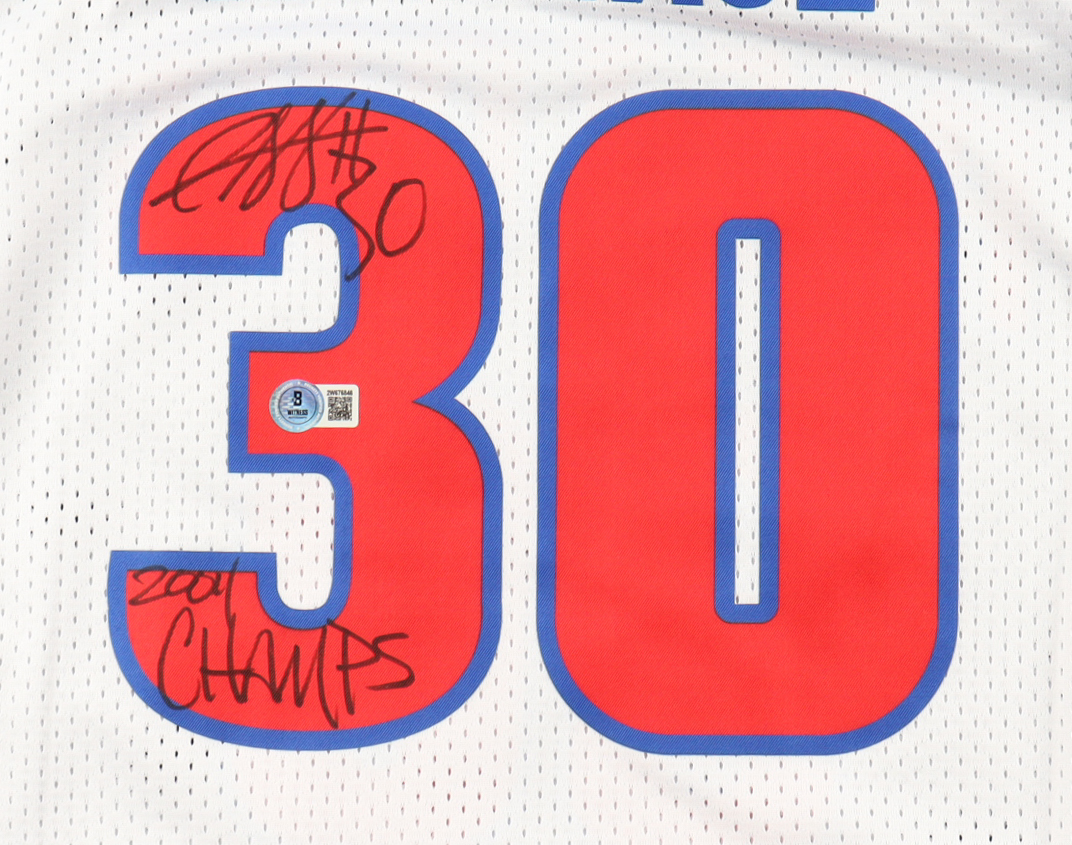 Rasheed Wallace Signed Pistons Mitchell & Ness Authentic Jersey Inscribed "2004 Champs" (Beckett) at PristineAuction.com Rasheed Wallace Signed Pistons Mitchell & Ness Authentic Jersey Inscribed "2004 Champs" (Beckett) at PristineAuction.com