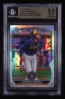 Jackson Chourio 2023 Bowman Chrome Prospects Lunar Glow Refractors #BCP76 RC (BGS 9.5) at PristineAuction.com