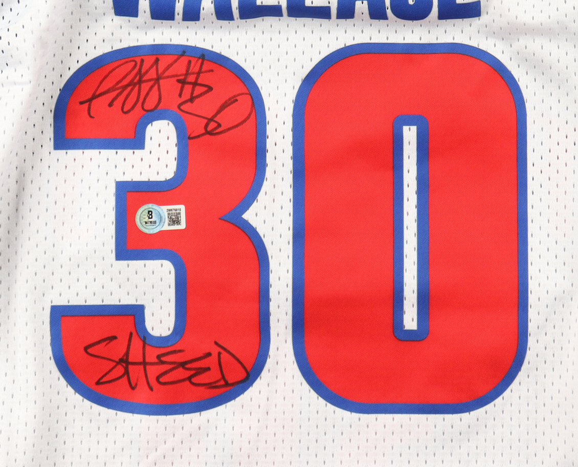 Rasheed Wallace Signed Pistons Mitchell & Ness Authentic Jersey Inscribed "SHEED" (Beckett) at PristineAuction.com Rasheed Wallace Signed Pistons Mitchell & Ness Authentic Jersey Inscribed "SHEED" (Beckett) at PristineAuction.com