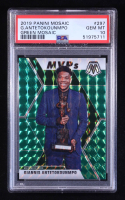 Giannis Antetokounmpo 2019-20 Panini Mosaic Mosaic Green #297 MVP (PSA 10) at PristineAuction.com