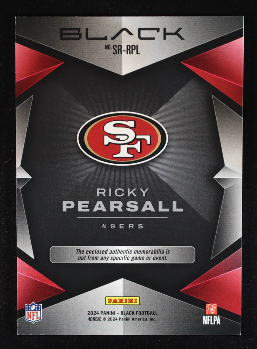 Ricky Pearsall 2024 Panini Black Sizeable Rookie Memorabilia Royal #15 #16/99 RC at PristineAuction.com Ricky Pearsall 2024 Panini Black Sizeable Rookie Memorabilia Royal #15 #16/99 RC at PristineAuction.com