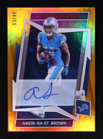Amon-Ra St. Brown 2022 Rookies and Stars Signatures Orange #35 #13/49 at PristineAuction.com