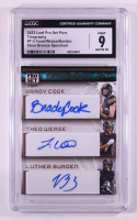 Brady Cook / Theo Wease / Luther Burden 2023 Leaf Pro Set Pure Triography Clear Bronze Spectrum #T3 RC #1/10 (CGC 9 | Autograph Graded 10) at PristineAuction.com