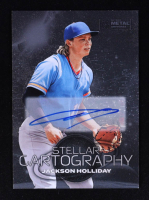 Jackson Holliday 2024 Metal Universe Champions Autographs #145 SC SSP RC at PristineAuction.com
