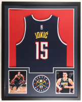 Nikola Jokic Signed Custom Framed Jersey Display with (2) Photos (JSA) at PristineAuction.com