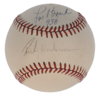 Rickey Henderson & Lou Brock Signed OAL Baseball Inscribed "938" (JSA) at PristineAuction.com