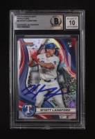 Wyatt Langford Signed 2024 Bowman's Best Refractors #65 RC (BGS | Auto 10) at PristineAuction.com