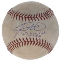 Jackson Merrill Signed 2024 Game-Used OML Baseball Inscribed "'24 Game Used Foul Ball" (Beckett & MLB) at PristineAuction.com