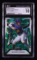 Jackson Chourio 2023 Leaf Metal Crystal Green #B20 RC #1/3 (CGC 10) at PristineAuction.com