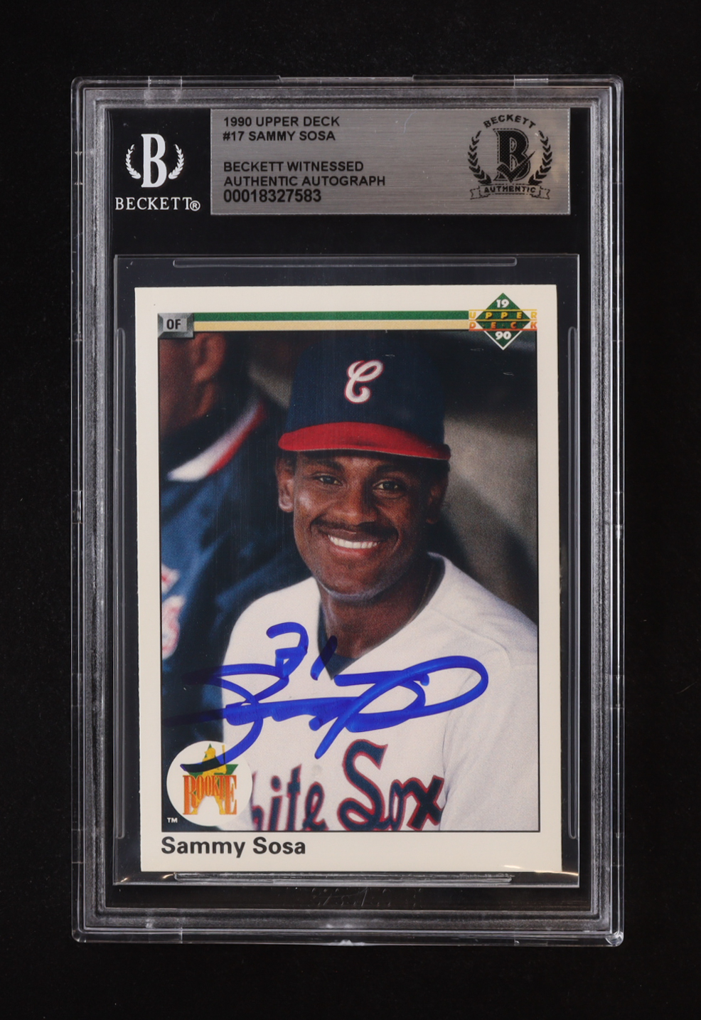 Sammy Sosa Signed 1990 Upper Deck #17 RC (BGS) at PristineAuction.com Sammy Sosa Signed 1990 Upper Deck #17 RC (BGS) at PristineAuction.com
