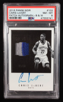 Caris LeVert 2016-17 Panini Noir Black & White Jersey Autographs #103 RC #11/99 (PSA 8) at PristineAuction.com