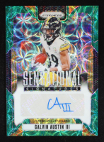 Calvin Austin III 2024 Panini Prizm Sensational Signatures Prizm Green Scope #27 #43/75 at PristineAuction.com