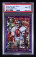 Steve Young 2024 Topps Chrome Purple Speckle Refractors #178 #161/275 (PSA 10) at PristineAuction.com