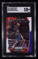 LeBron James 2015-16 Panini Prizm Prizms Red White Blue ANBA #375 (SGC 10) at PristineAuction.com