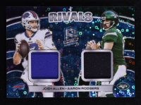Josh Allen / Aaron Rodgers 2023 Panini Spectra Rivals Materials Neon Blue #13 #21/60 at PristineAuction.com