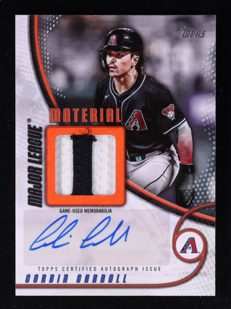 Corbin Carroll 2025 Topps Major League Materials Autographs Orange #MLMA2CC S2 #15/25