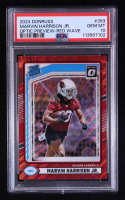 Marvin Harrison Jr. 2024 Donruss Optic Rated Rookies Preview Red Wave #393 RC (PSA 10) at PristineAuction.com