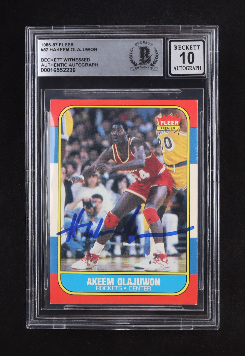 Hakeem Olajuwon Signed 1986-87 Fleer #82 RC (BGS | Auto 10) at PristineAuction.com Hakeem Olajuwon Signed 1986-87 Fleer #82 RC (BGS | Auto 10) at PristineAuction.com