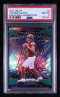 Jayden Daniels 2024 Panini Prizm Fireworks Prizms Green #24 RC (PSA 10) at PristineAuction.com