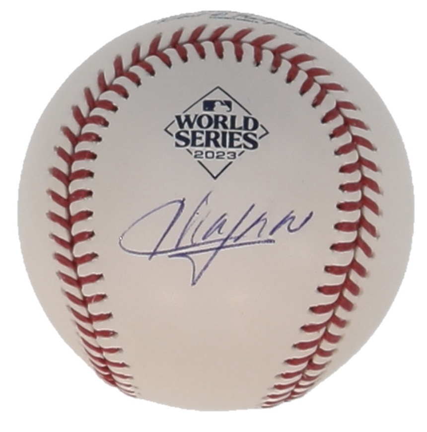 Aroldis Chapman Signed 2023 World Series Baseball (JSA) at PristineAuction.com Aroldis Chapman Signed 2023 World Series Baseball (JSA) at PristineAuction.com