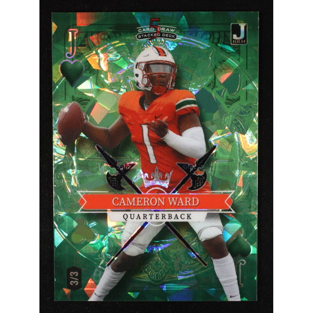 Cameron Ward 2023 Wild Card 5 Card Draw Stacked Deck Jack of Hearts Green Ice #SDCW #3/3 RC at PristineAuction.com