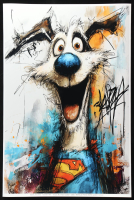 "Krypto_Blue Nose Justice" 24x36 2025 Original Fine Art Giclee Print on 257 GSM Paper by Tadas Zaicikas | TedyZet (Zaicikas) at PristineAuction.com