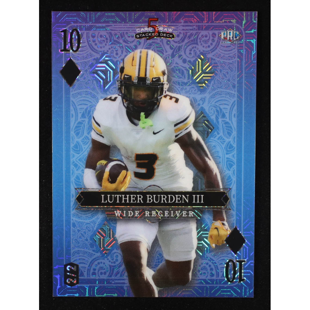 Luther Burden III 2024 Wild Card 5 Card Draw Stacked Deck Ten of Diamonds Blue #SDPDLBN #2/2 RC at PristineAuction.com