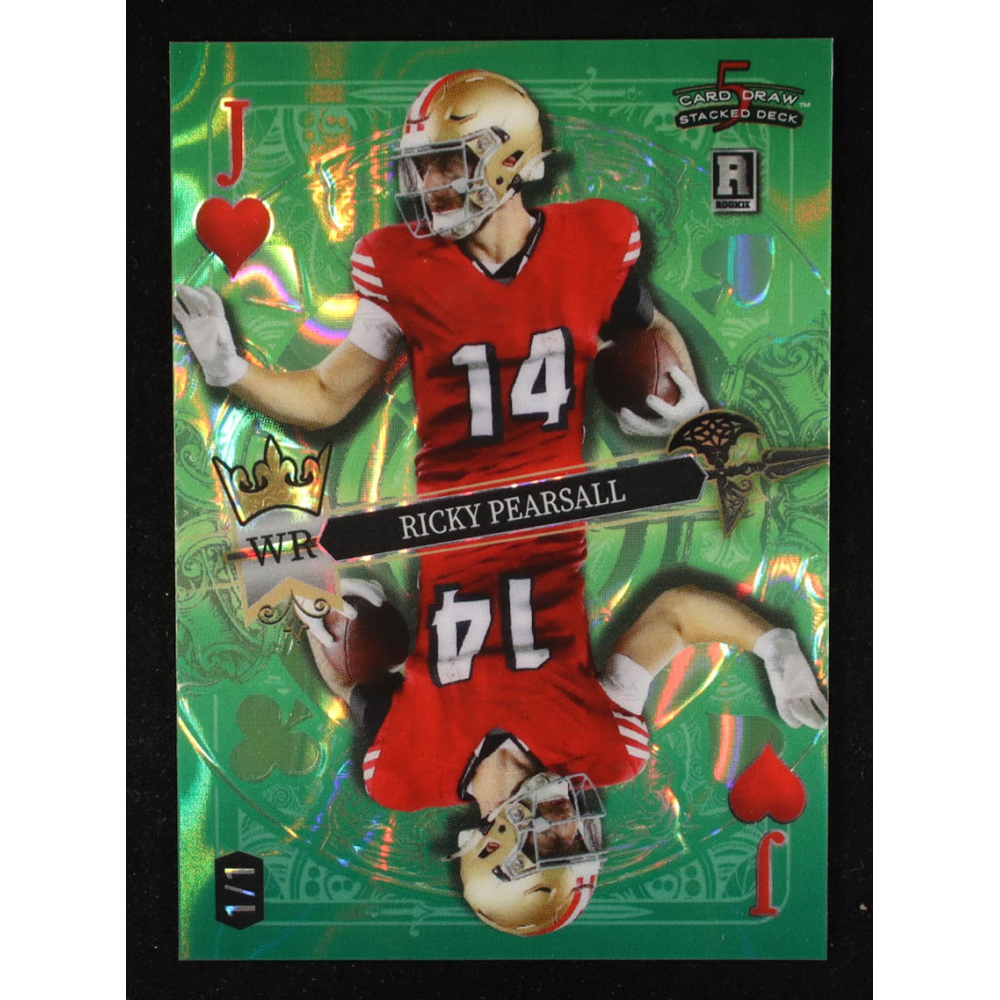 Ricky Pearsall 2024 Wild Card 5 Card Draw Stacked Deck Jack Of Hearts Green #SDPHRPN #1/1 RC at PristineAuction.com