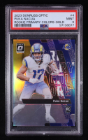 Puka Nacua 2023 Donruss Optic Rookie Primary Colors Gold #4 RC #01/10 (PSA 9) at PristineAuction.com