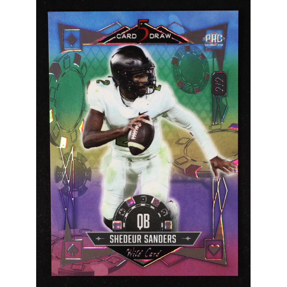 Shedeur Sanders 2024 Wild Card 5 Card Draw Poker Rainbow #S5CDMSS #2/2 RC at PristineAuction.com