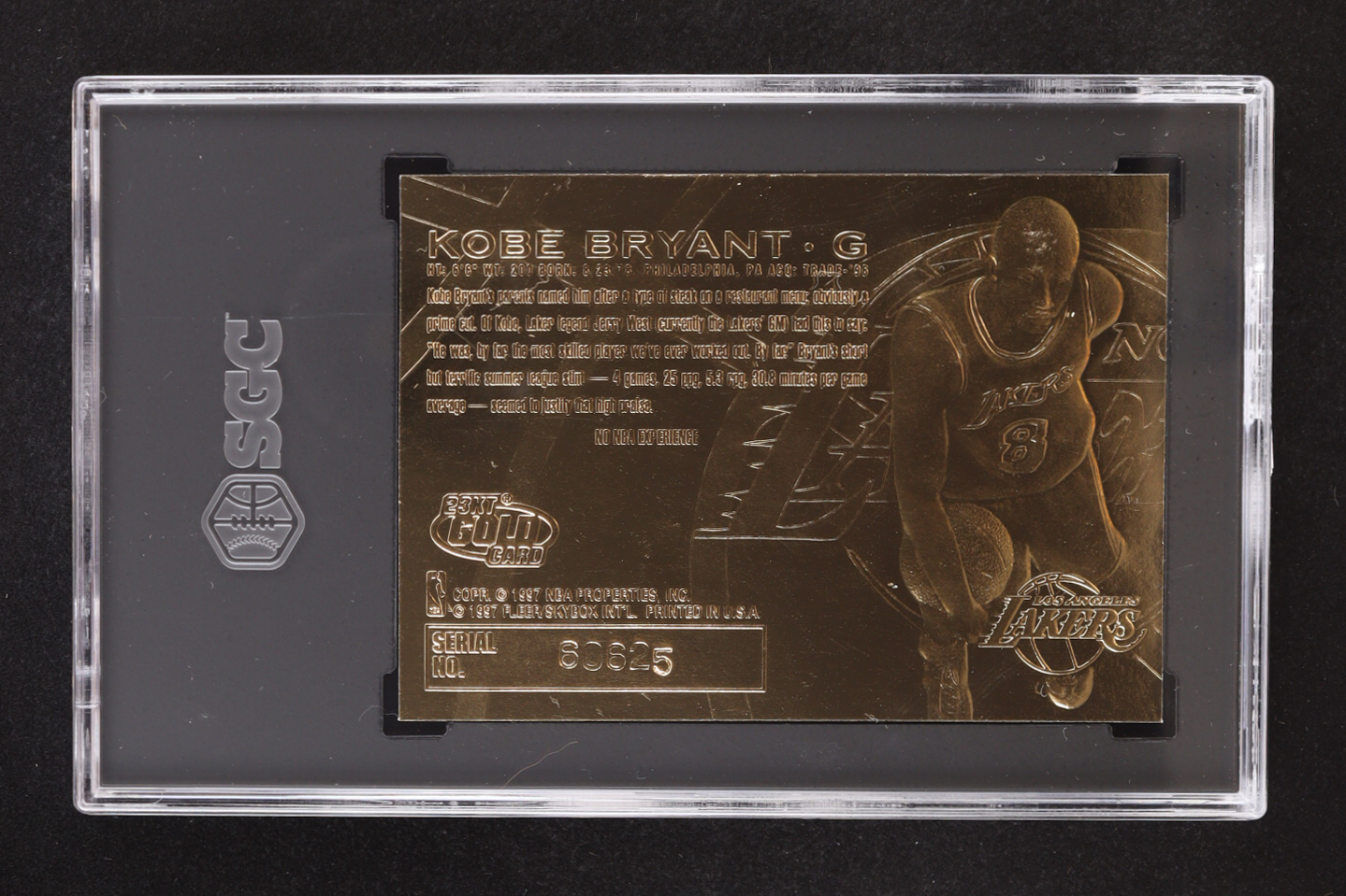 Kobe Bryant 1996-97 Fleer Purple Signature 23KT Gold RC (SGC 8.5) at PristineAuction.com Kobe Bryant 1996-97 Fleer Purple Signature 23KT Gold RC (SGC 8.5) at PristineAuction.com