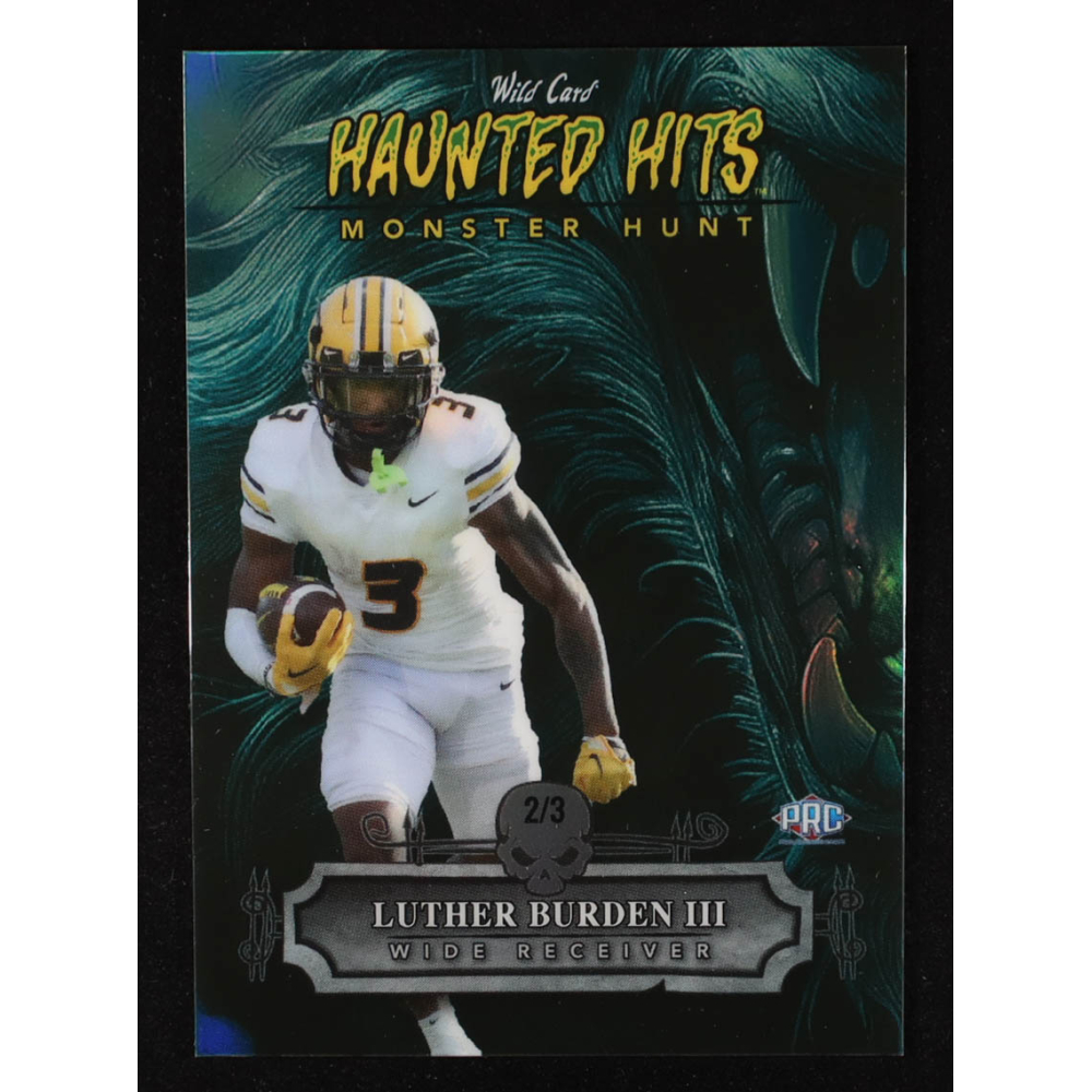 Luther Burden III 2024 Wild Card Haunted Hits Monster Hunt Werewolf Green #HHWWLB #2/3 RC at PristineAuction.com