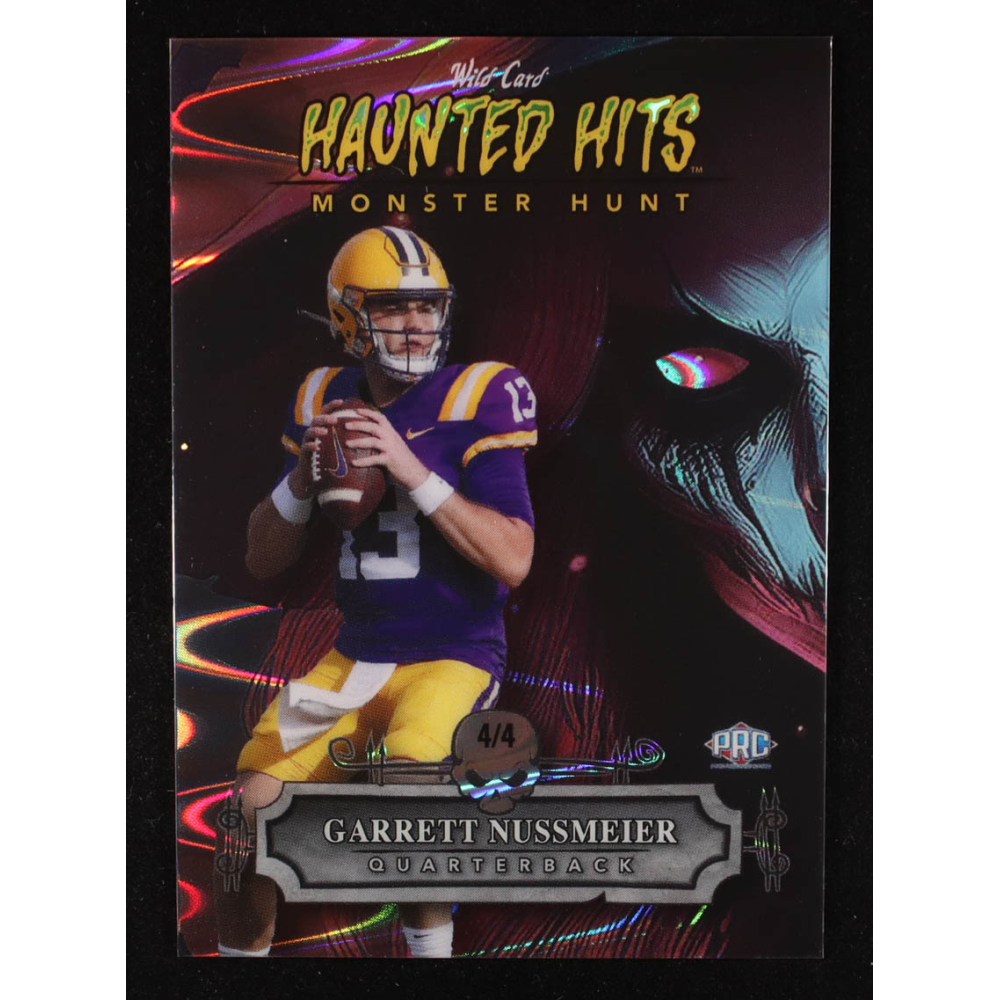 Garrett Nussmeier 2024 Wild Card Haunted Hits Monster Hunt Witch Pink Lava #HHWGN #4/4 RC at PristineAuction.com