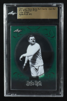 Babe Ruth 2019 Leaf Metal Babe Ruth Game-Used Bat Pre-Production Proof Clear Green #13 #1/1 (Leaf) at PristineAuction.com