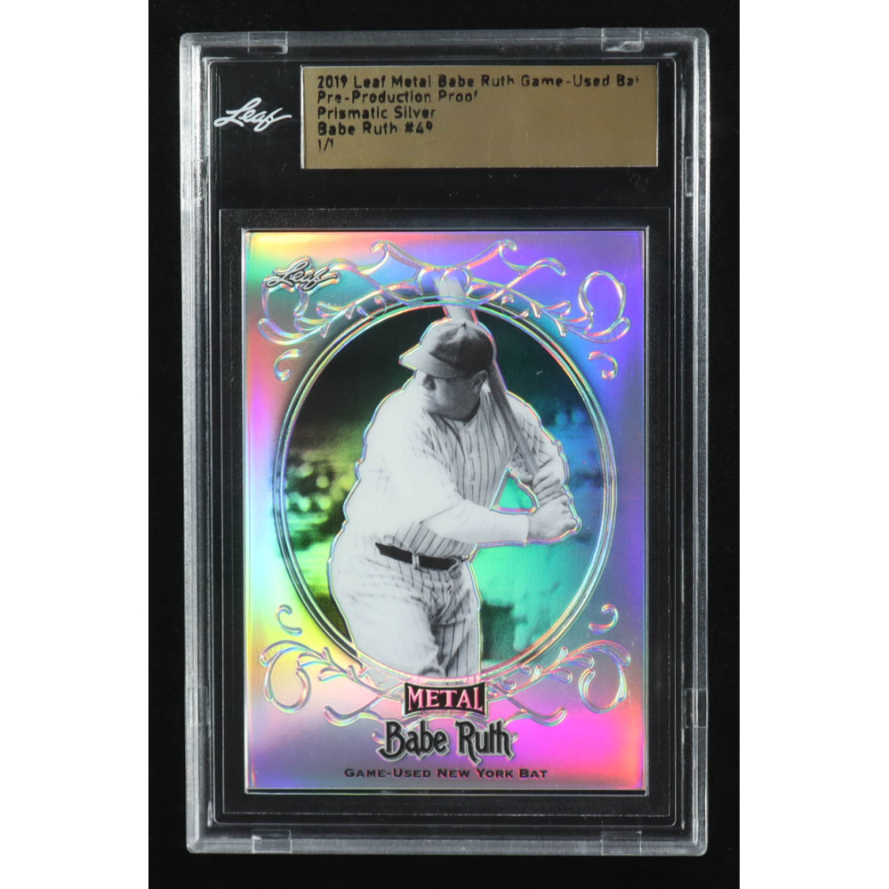 Babe Ruth 2019 Leaf Metal Babe Ruth Game-Used Bat Pre-Production Proof ...