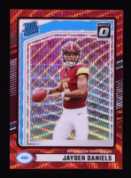 Jayden Daniels 2024 Donruss Optic Rated Rookies Preview Red Wave #389 RC at PristineAuction.com