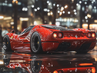 "Ferrari_La Notte Rossa" 18x24 2025 Original Fine Art Giclee Print on 257 GSM Paper by Tadas Zaicikas | TedyZet (Zaicikas) at PristineAuction.com