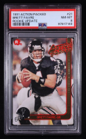 Brett Favre 1991 Action Packed Rookie Update #21 RC (PSA 8) at PristineAuction.com