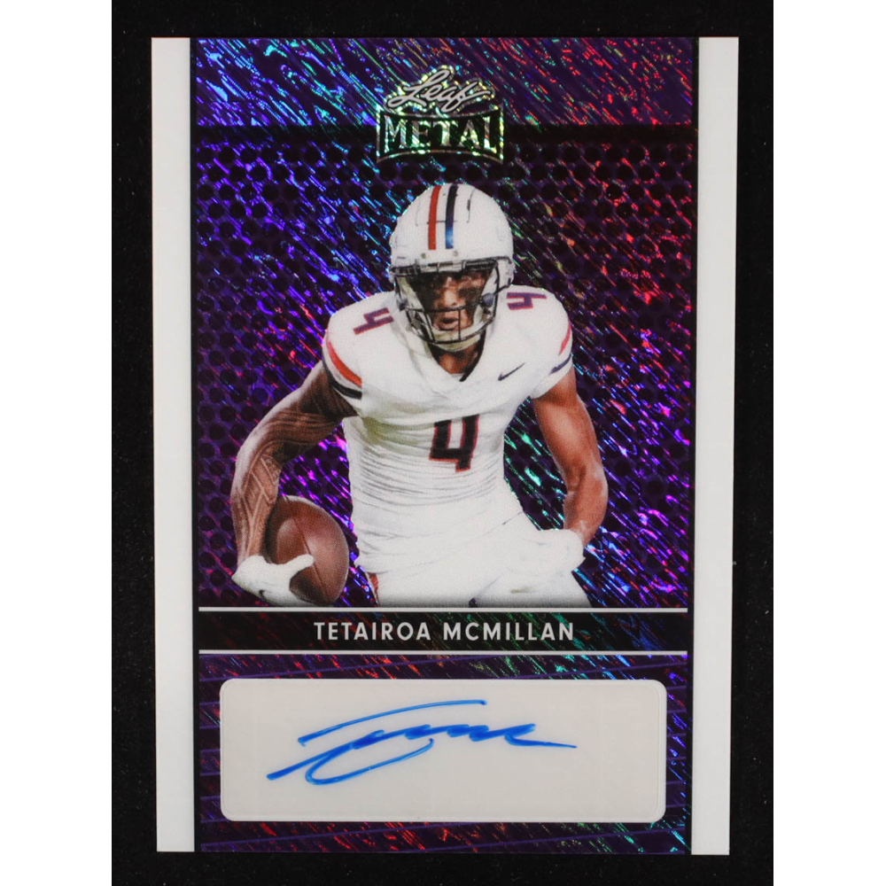 Tetairoa McMillan 2024 Leaf Metal Autographs Purple Shimmer #LATMM RC #3/7 at PristineAuction.com
